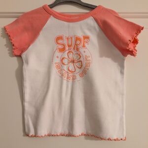 Y2K Vintage Surf Tee With Lettuce‎ Hem Edge Detail